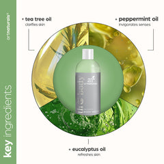 Artnaturals Tea Tree Body Wash on bathroom shelf for daily routine