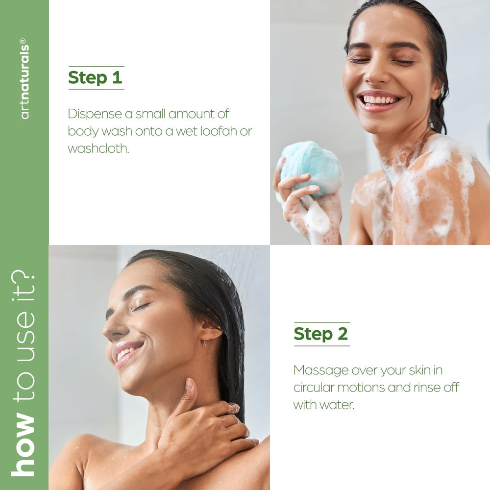 Artnaturals Tea Tree Body Wash ingredients panel signals botanicals