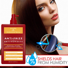 Arvazallia Antifrizz Hair Spray hands-application shows quick, easy styling with heat protection