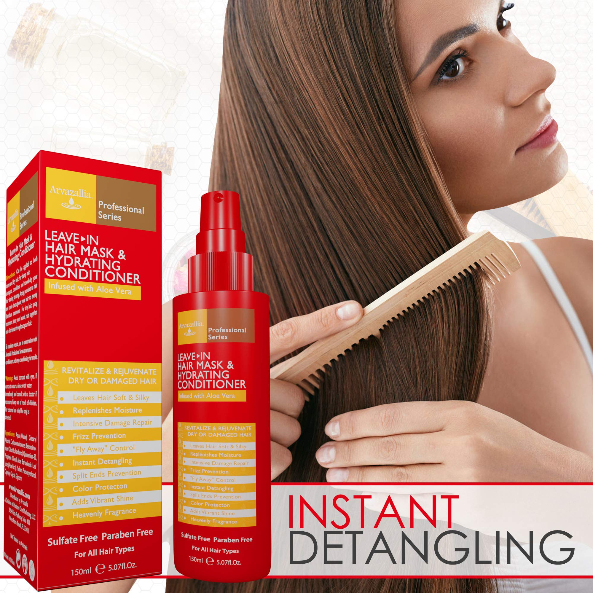 Arvazallia Leave-in Hair Mask controls frizz for smoother strands