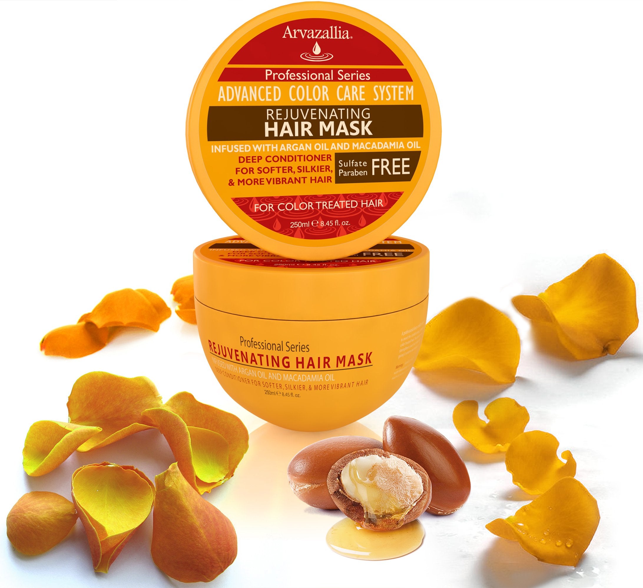 Arvazallia Rejuvenating Hair Mask results image shows silky, manageable color-treated hair.