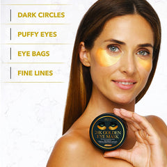 Arvesa 24k gold under-eye treatment highlights hydration potential.