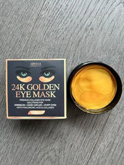 Arvesa under-eye mask packaging shows sleek design and easy-at-home use.