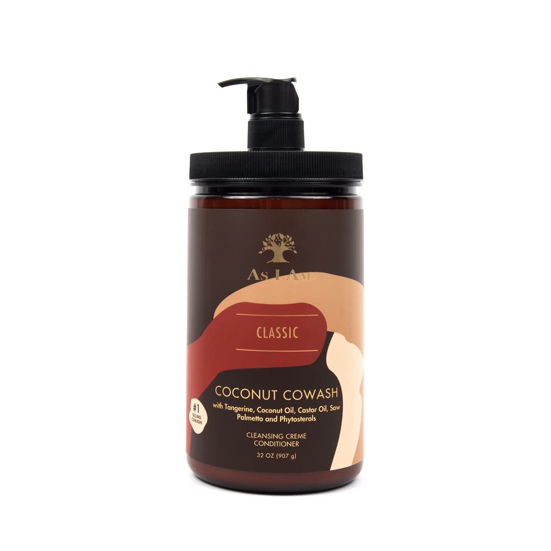 As I Am Coconut Cowash bottle pour for gentle daily cleansing and moisture