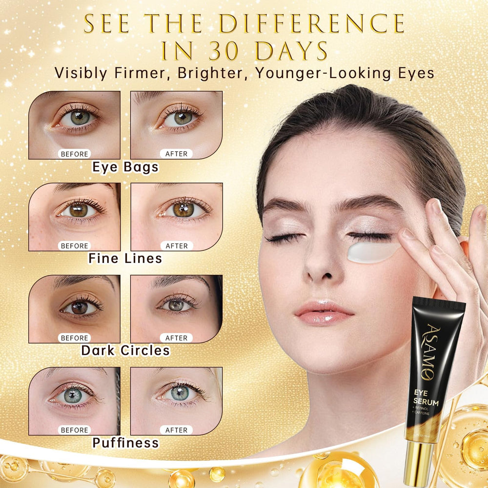 ASAMO Retinol & Caffeine Eye Serum eye-area depuffing with brightening potential