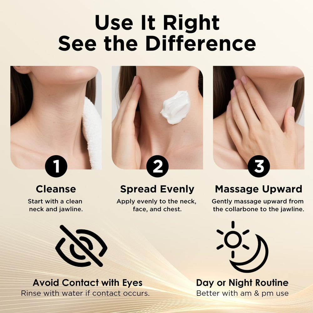 ASAMO hydration drop on skin signals intense moisture for dull neck skin.