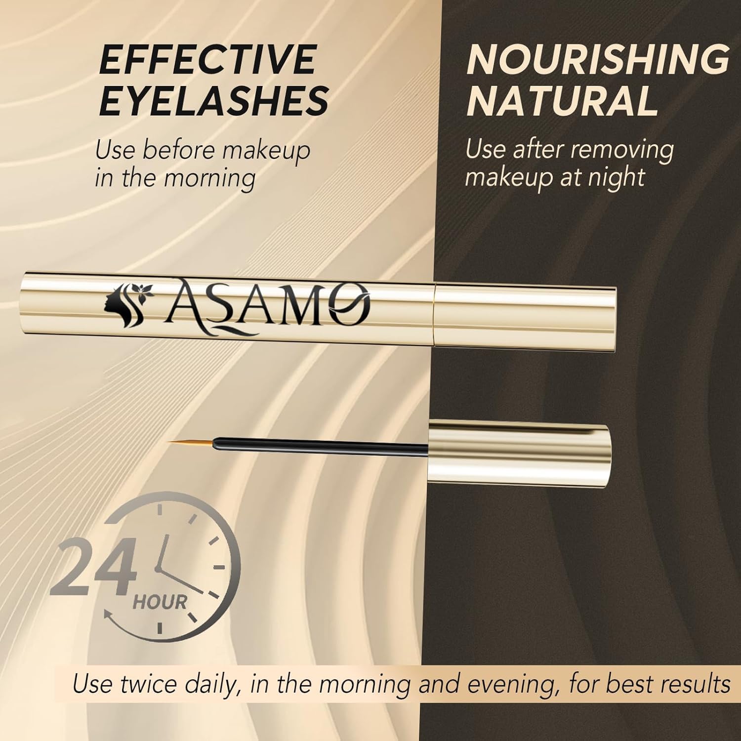ASAMO vanity display shot pairs style with lash potential