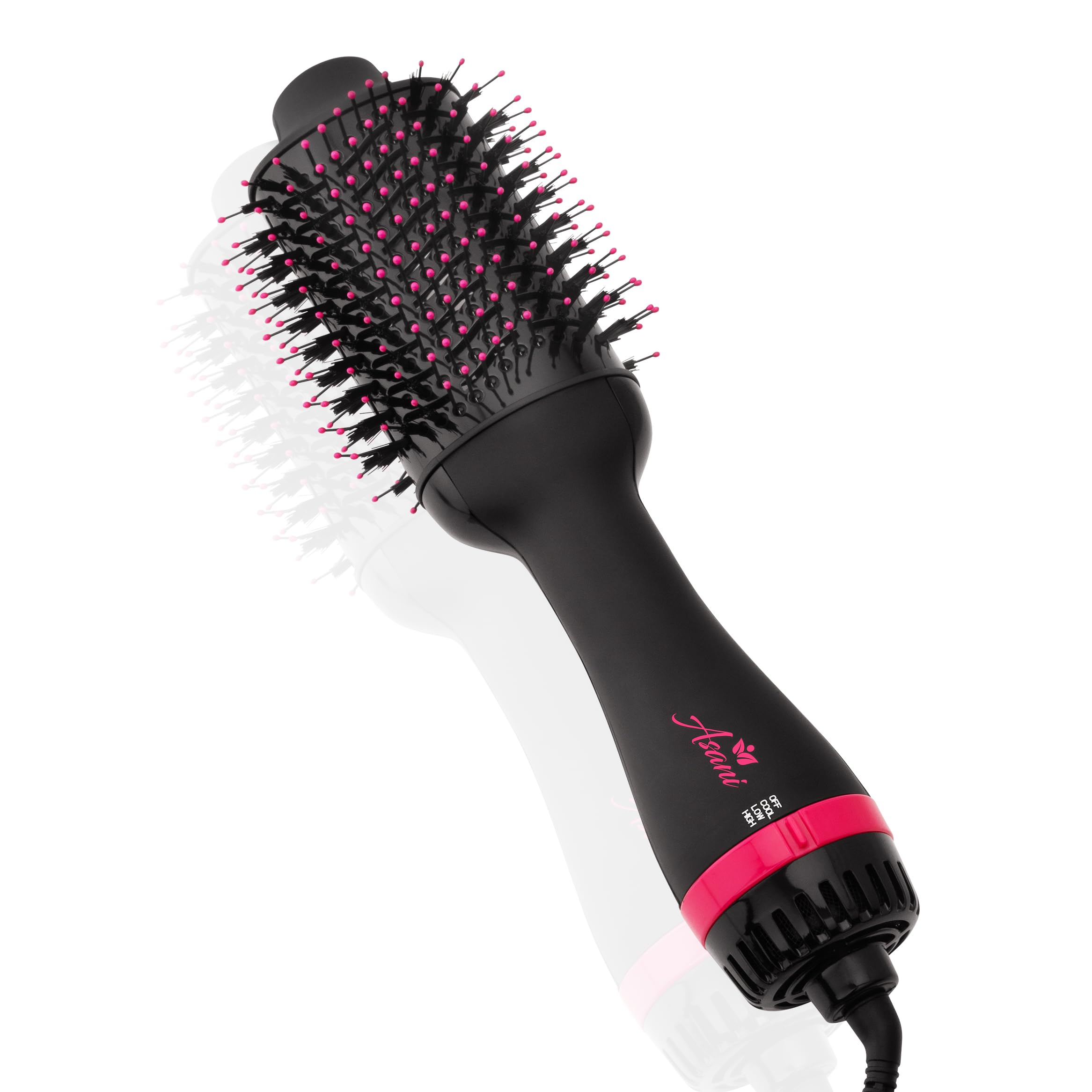 Asani hair dryer brush with oval barrel delivers salon-style blowout and volume