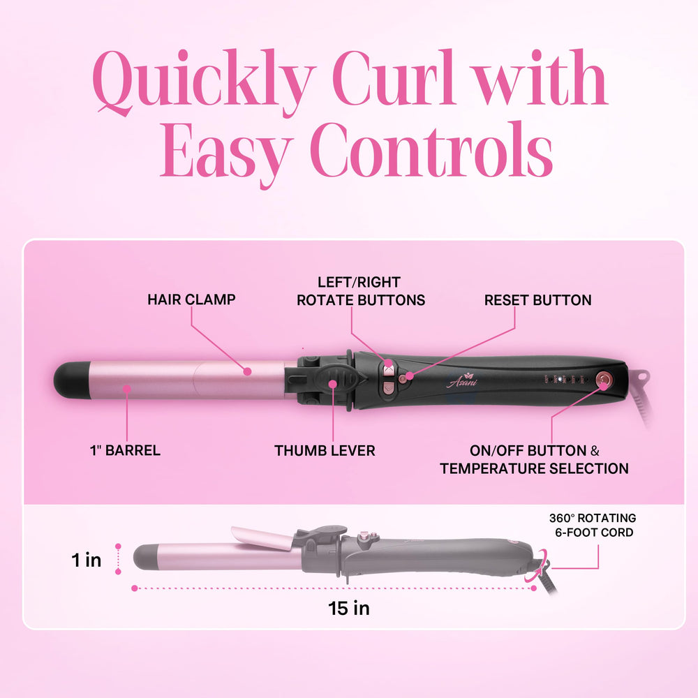 Asani secure clips hold hair snugly for comfortable, damage-free quick curls.