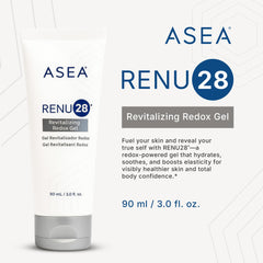ASEA RENU28 Redox Gel swatch reveals translucent texture for quick absorption