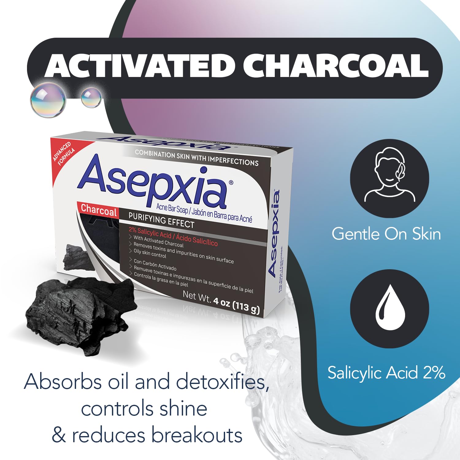Asepxia magnet-like pull action image lifting impurities from pores