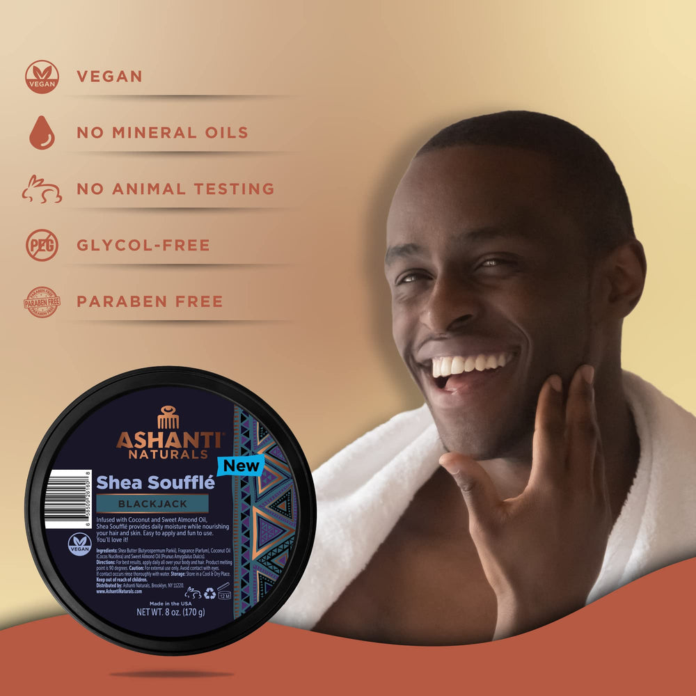Ashanti Naturals Blackjack Souffle whipped texture highlights smooth application and deep moisturization.