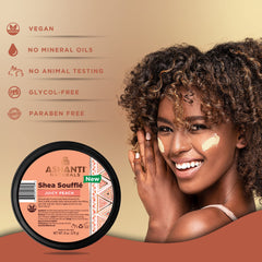 Ashanti Naturals shea butter application closeup demonstrates easy, smooth spreading.