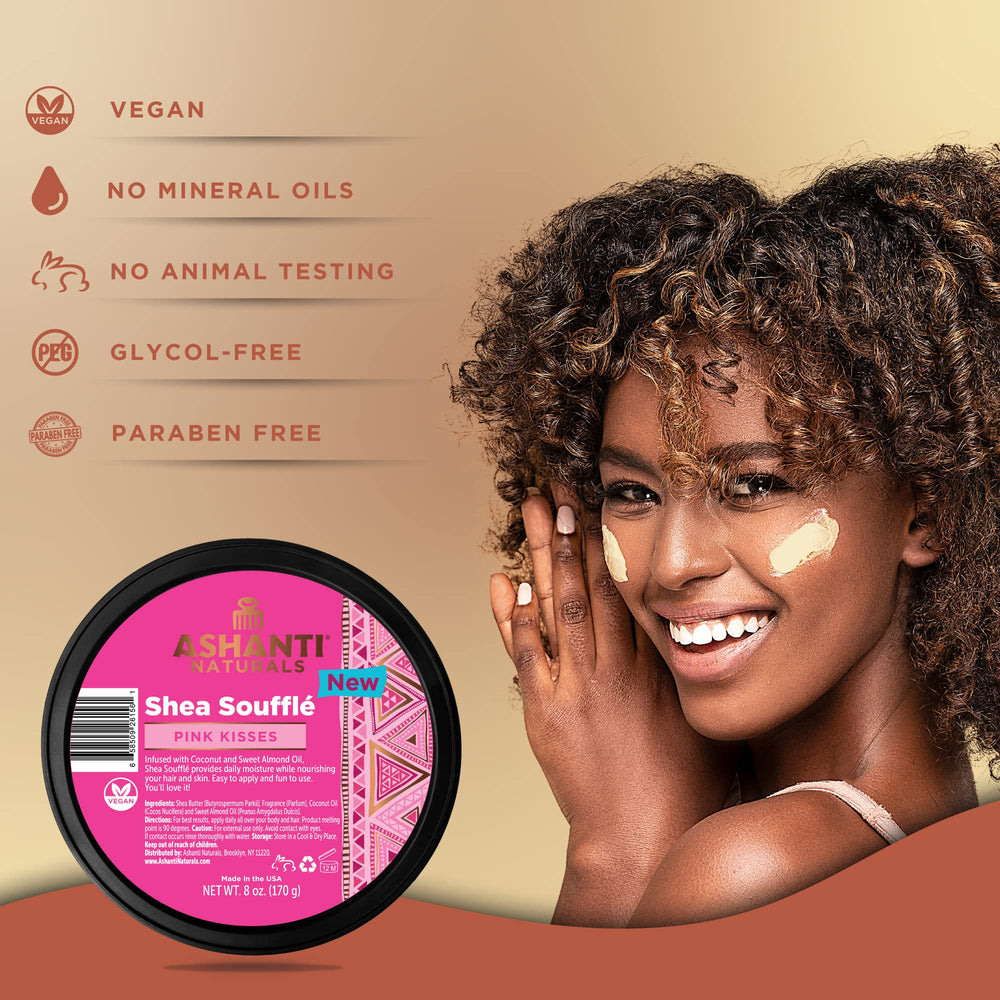 Ashanti Naturals whipped-shea-butter texture close-up shows creamy, easy-to-apply moisturizer.