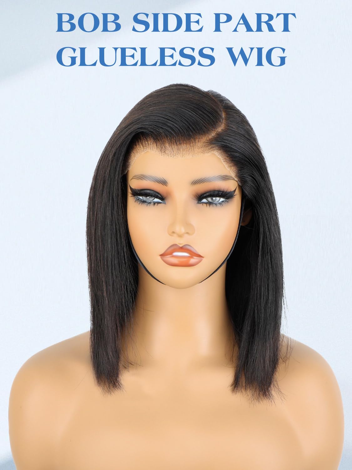 Ashart 10-inch bob closeup preplucked-bleached shows natural hairline for seamless part.