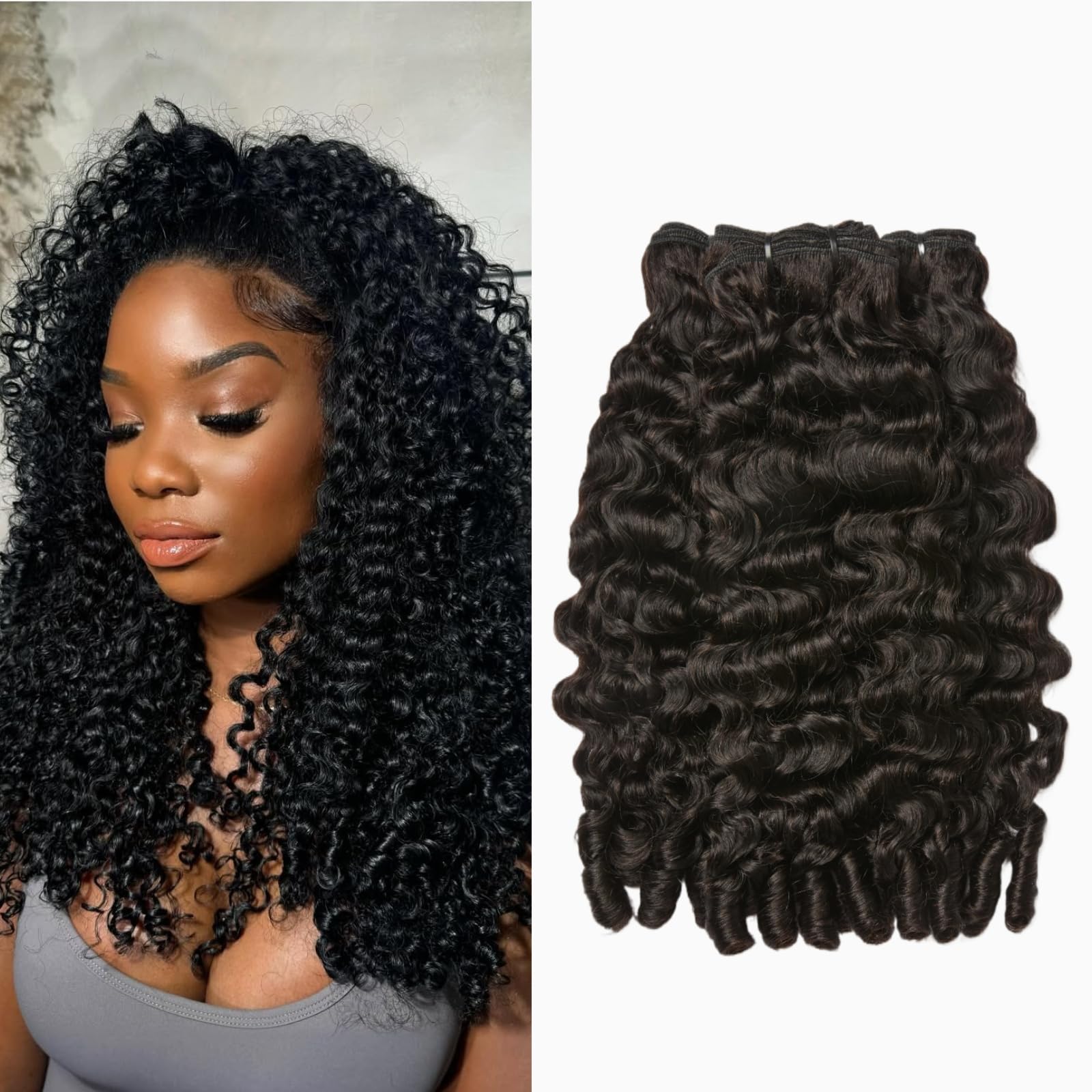 ASHINE Burmese curly bundles 18in pack show natural length and everyday volume.