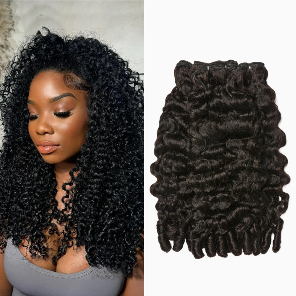 ASHINE Burmese curly bundles 18in pack show natural length and everyday volume.