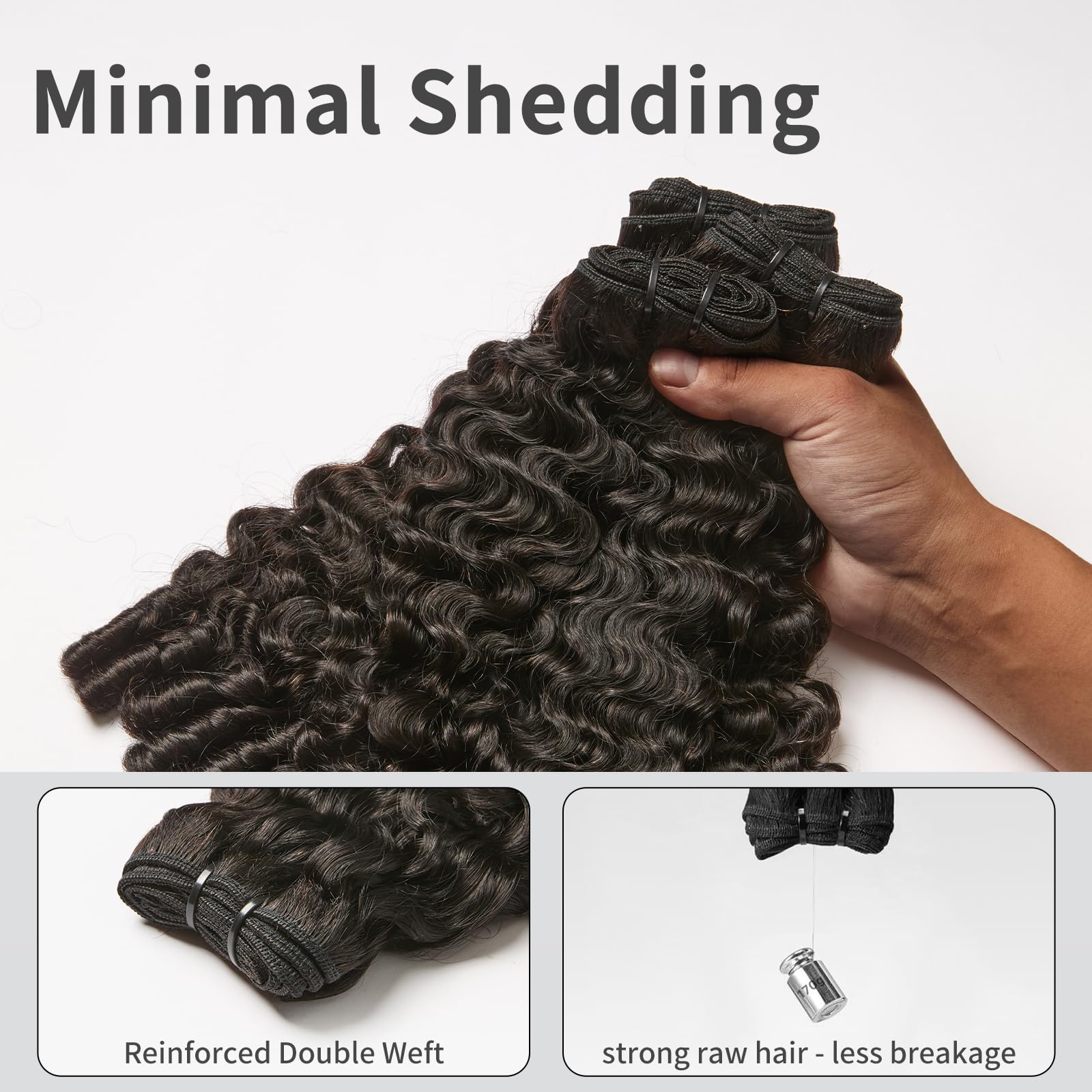 ASHINE Burmese curly bundles full-look assembly reveals thick, root-to-tip curls.