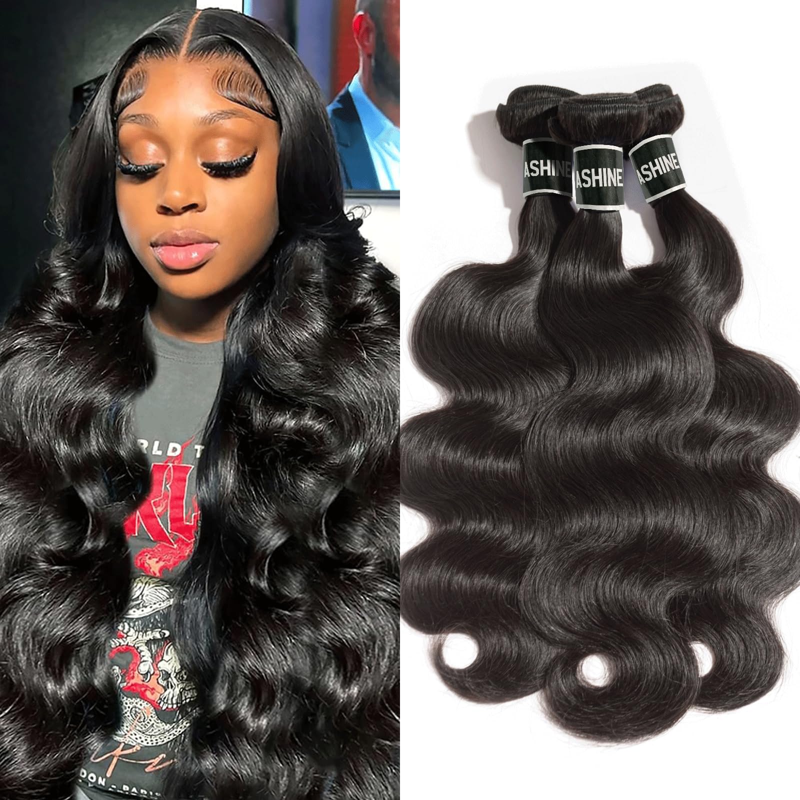 ASHINE Cambodian raw hair bundles top weft for durable, full-bodied style