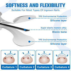 asinkiher two-sizes toenail corrector demonstrates fit for large and small toes for versatile use.