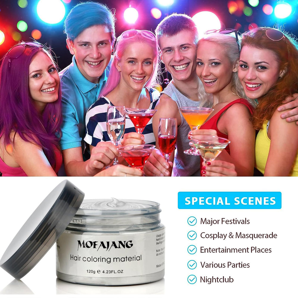 Asocrew temporary hair color wax creates party-ready looks with temporary color.