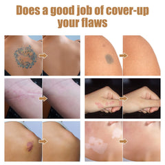 Asomooh tattoo cover up skin swatches demonstrate natural invisibility on blemishes