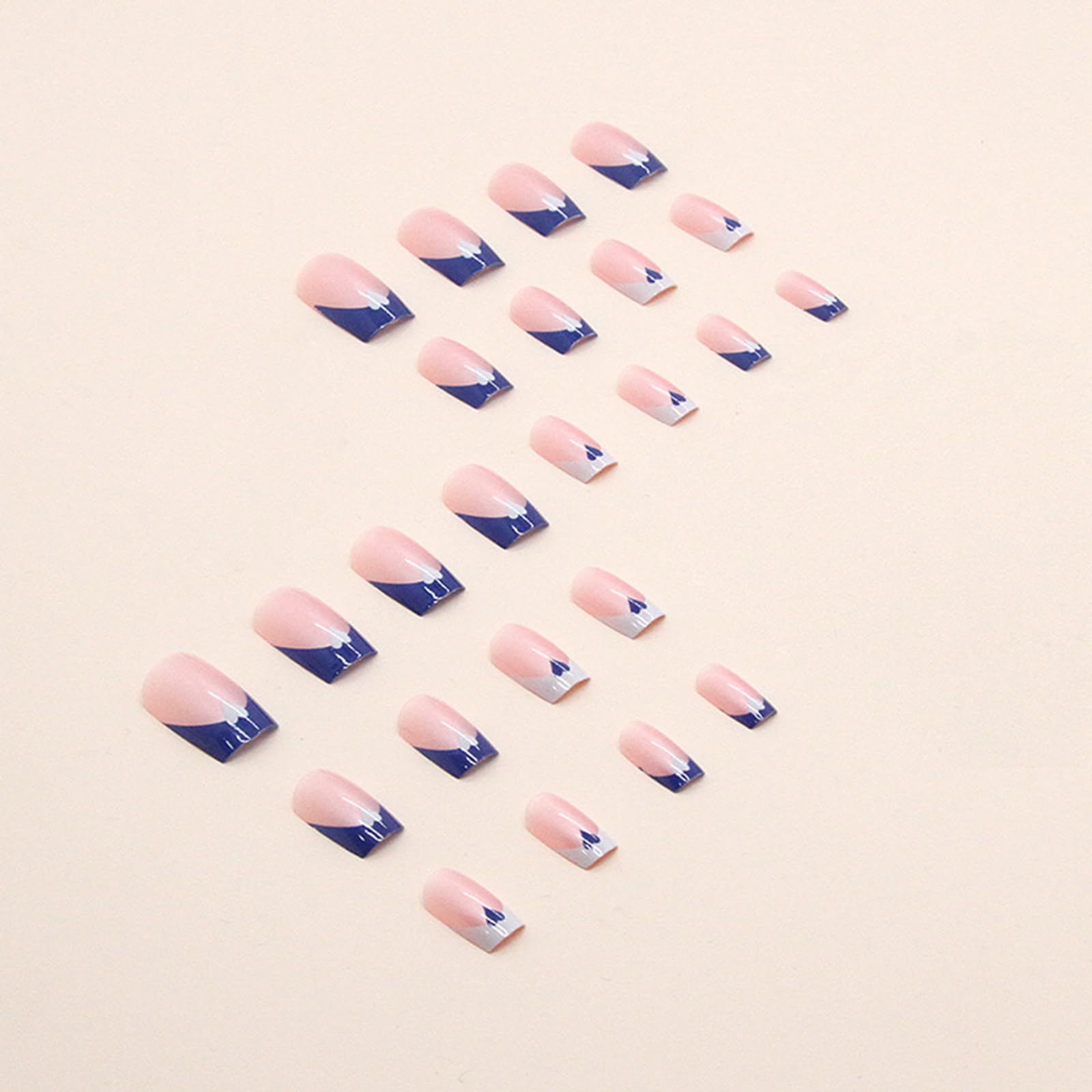 ASONRL blue white French nails ready for quick at home manicure