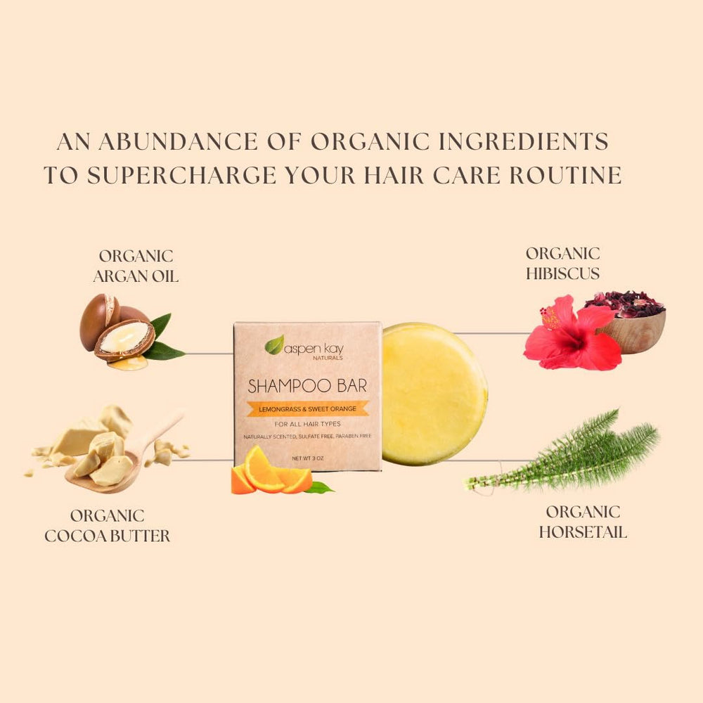 Aspen Kay Naturals Moroccan Argan Oil Shampoo Bar citrus scent emphasis for refreshing wash