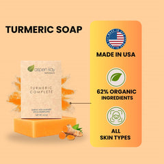 Aspen Kay Naturals Turmeric Soap face application showing gentle cleansing.