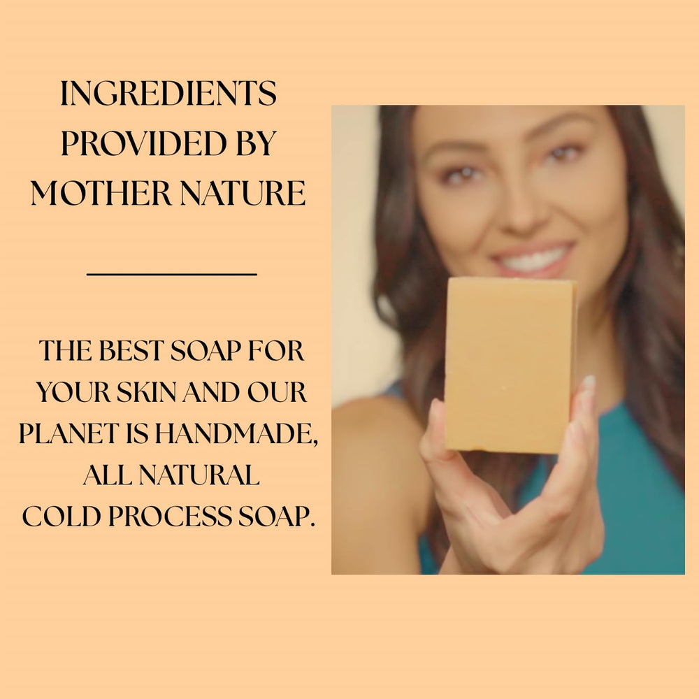 Aspen Kay Naturals Turmeric Soap lather with olive oil blend.