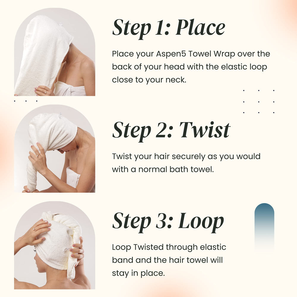 Aspen5 coral white towel wrap highlights 400 GSM cotton for quicker absorption