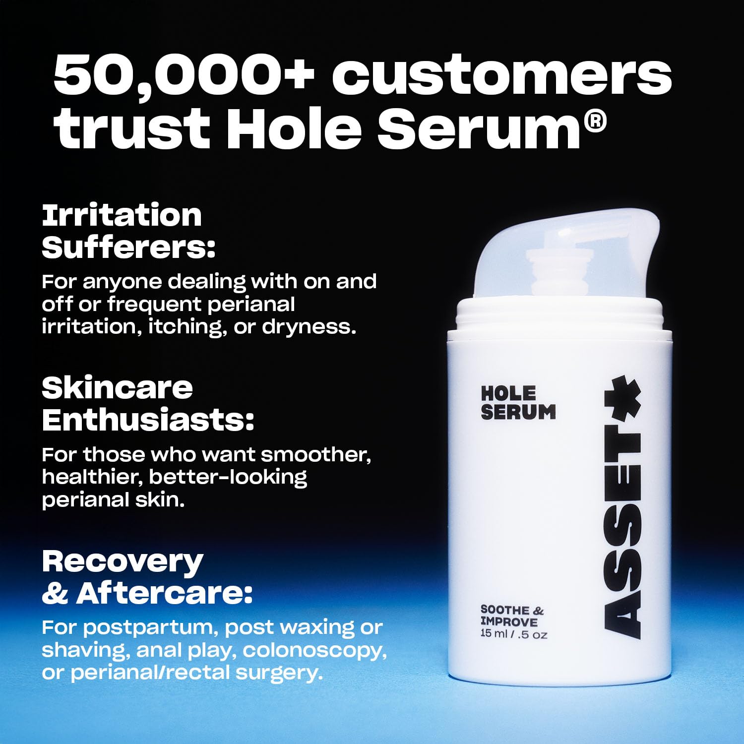 Asset Hole Serum postpartum care visual illustrates comforting hydration after childbirth.