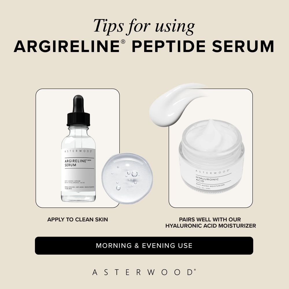 Fragrance-free label visible on Asterwood Serum bottle.