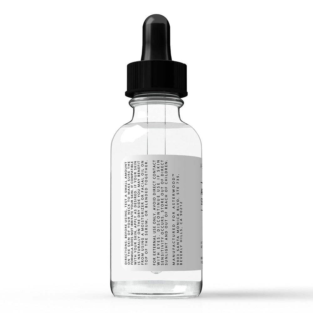 Asterwood Argireline Serum on clean skin illustrating smoothing and hydration effects