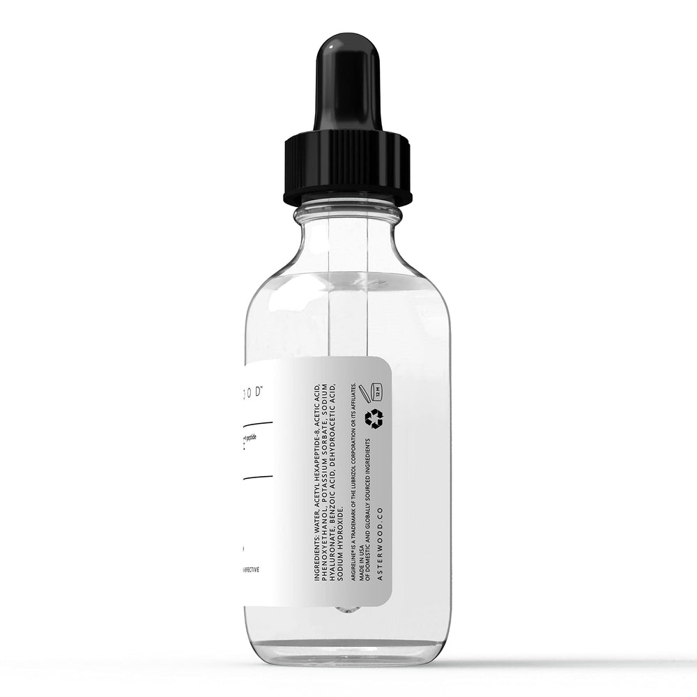 Travel-size Asterwood Argireline Serum fits in a cosmetic bag.