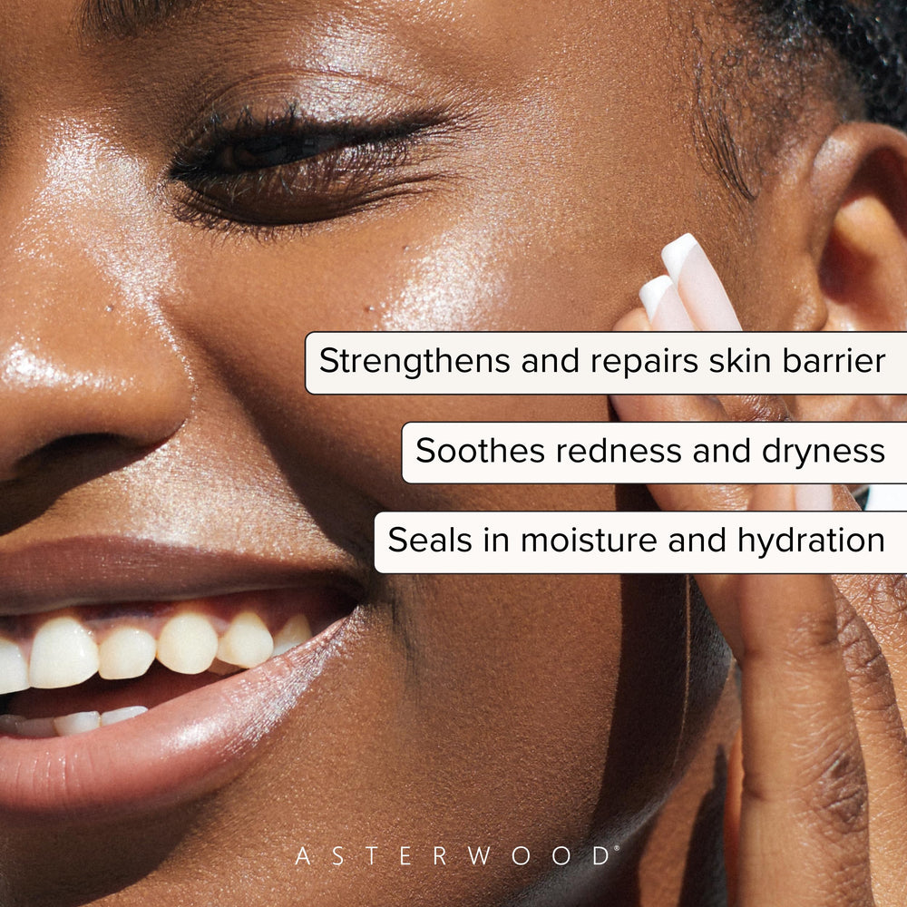 Asterwood Ceramide Serum application glide highlighting quick absorption and smooth base.