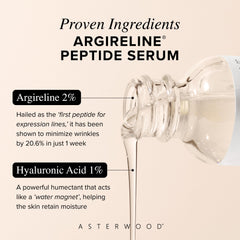 Asterwood Hyaluronic Acid swirl with Argireline for hydrating, plump-looking skin.