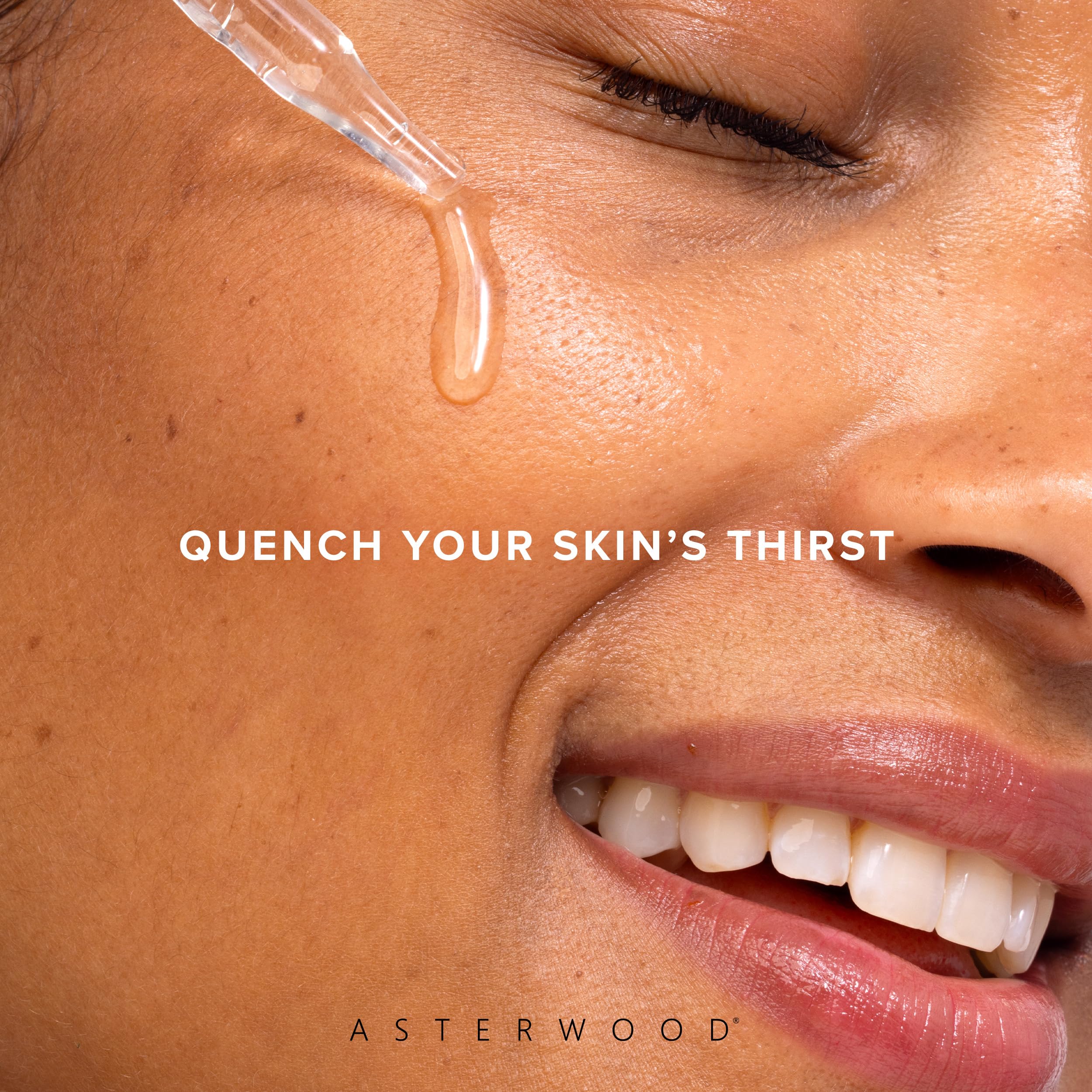 Asterwood Hyaluronic Serum pump-dispense demonstrates convenient, even distribution for daily use.