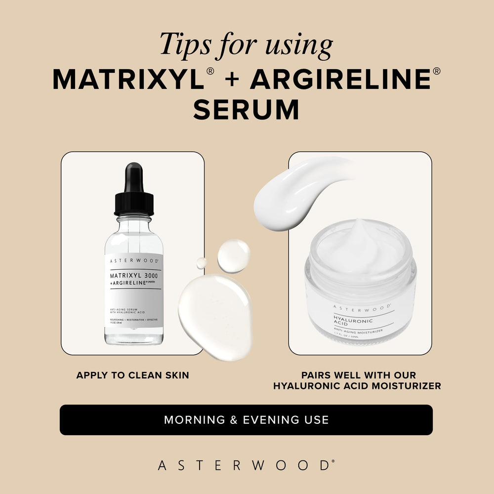 Asterwood packaging and glass bottle on a clean vanity for an easy daily routine.