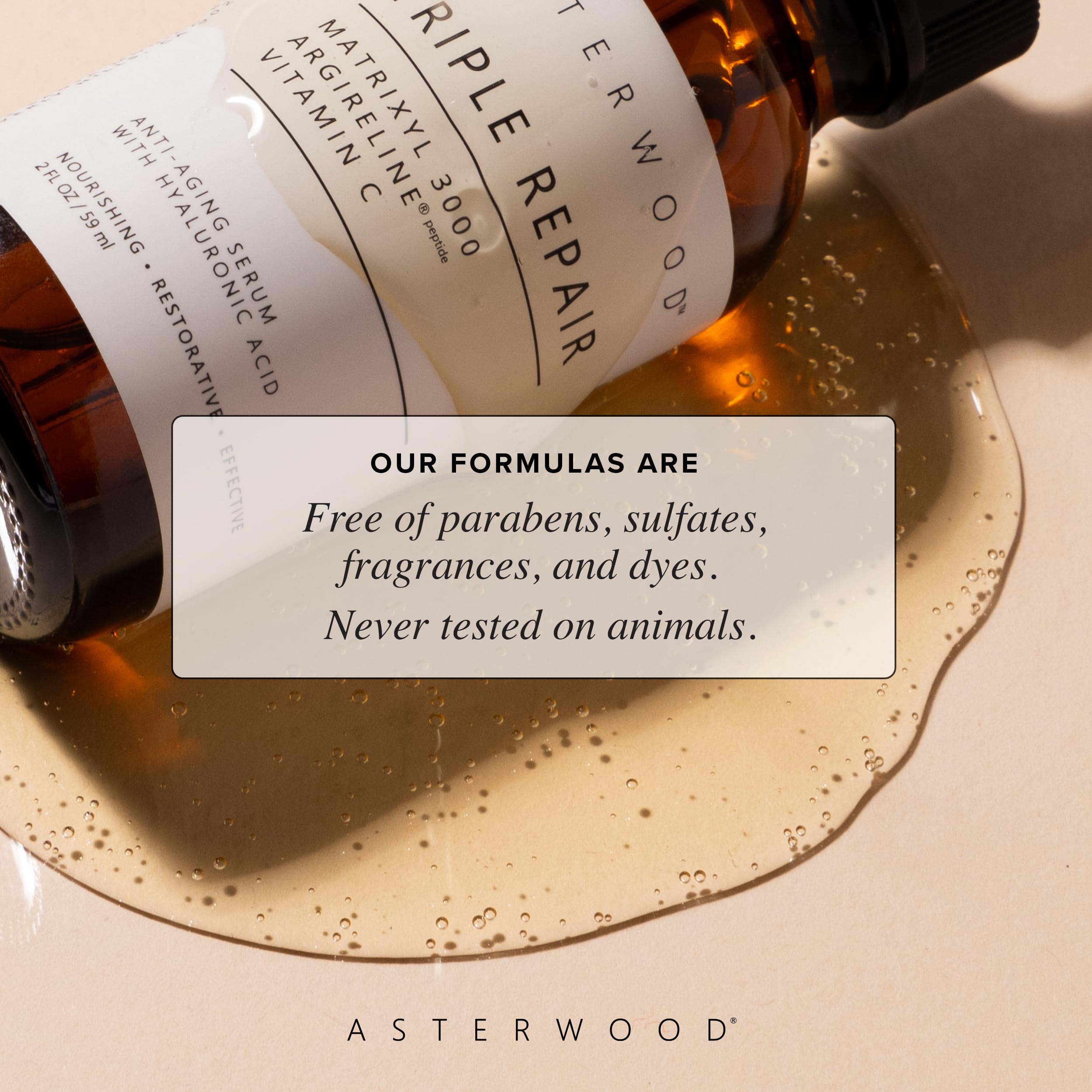 Asterwood Triple Repair application on skin for daily use