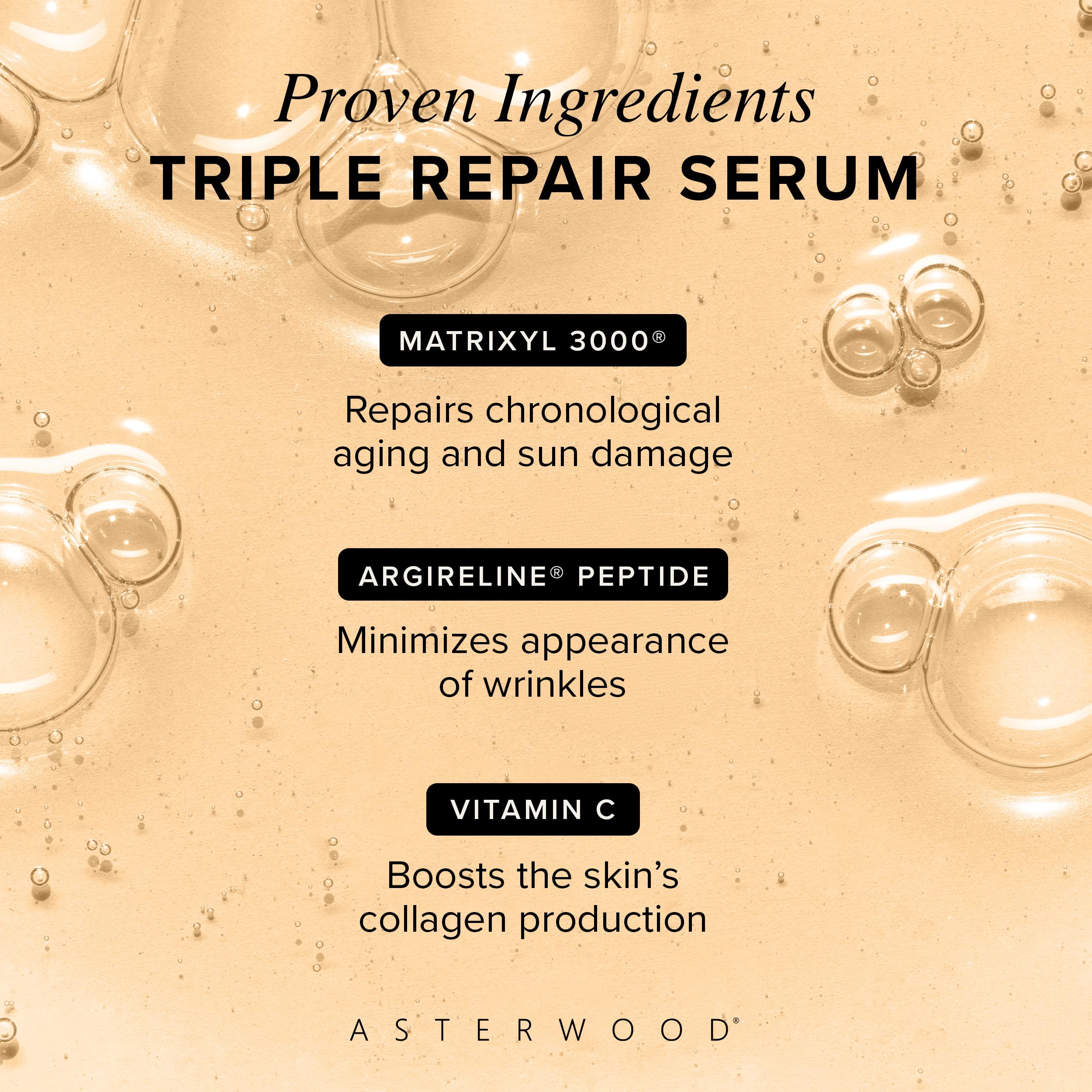 Asterwood Triple Repair fragrance-free label signals gentle skincare