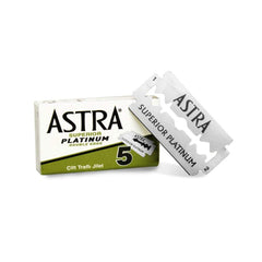 Astra Superior Platinum closeup blades highlights sharp edges for precise, comfortable shaving