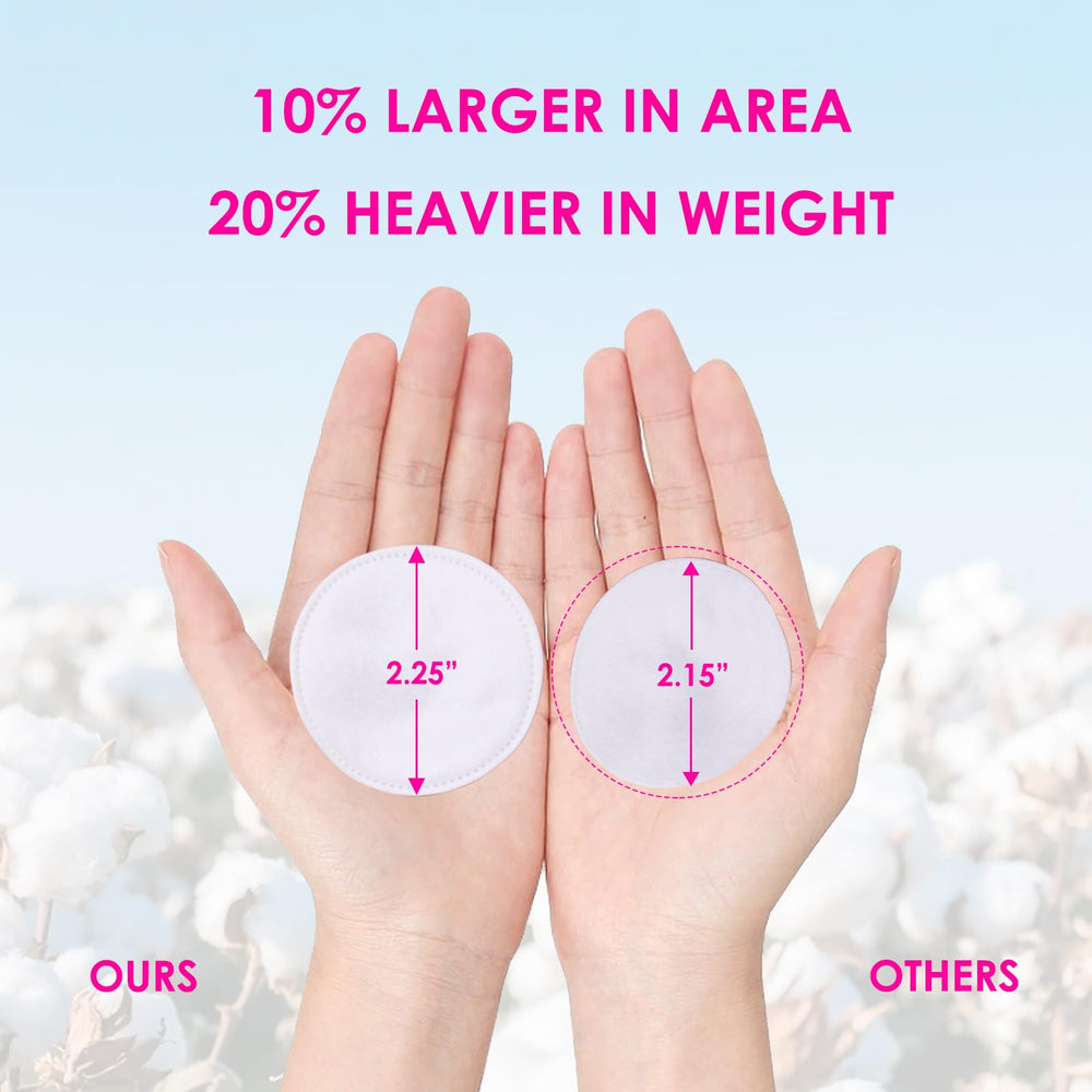 Astraescly cotton rounds in use for makeup removal around eyes without lint.