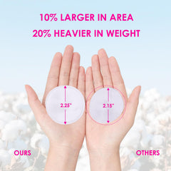 Astraescly cotton rounds in use for makeup removal around eyes without lint.