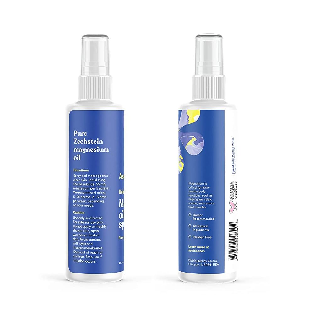 ASUTRA magnesium oil spray demonstrates rapid absorption for quick calm.