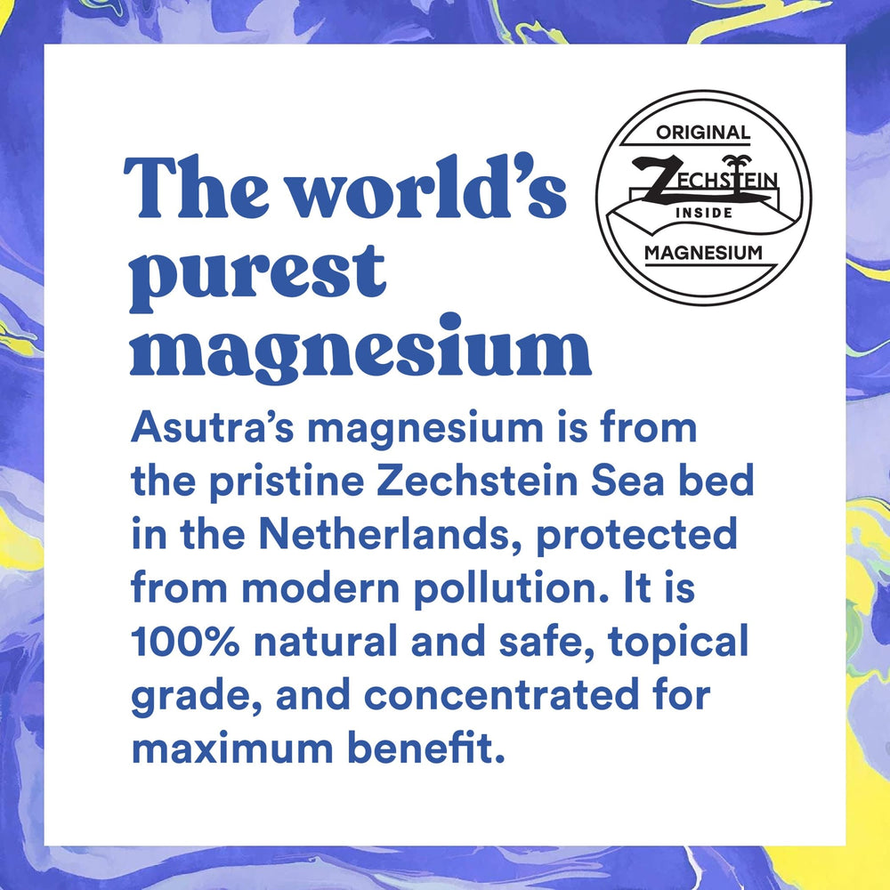 ASUTRA Melatonin Lotion packaging shows vegan, cruelty-free credentials.