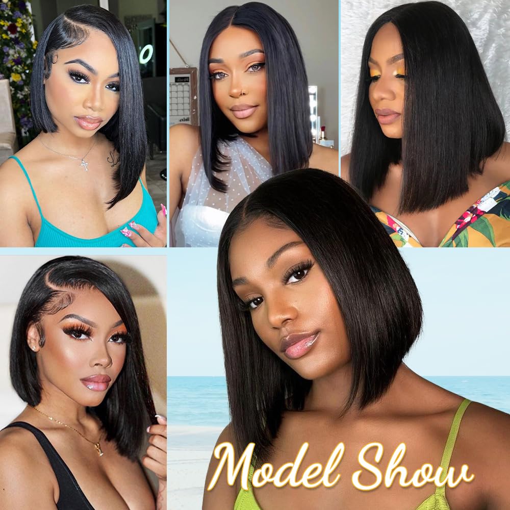 ASUTTRY Natural Black 10-inch wig for compact, sleek daily wear.