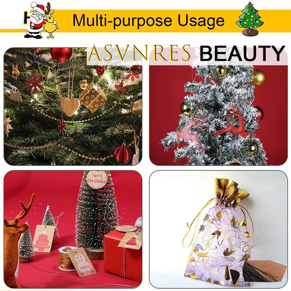 ASVNRES jewelry craft string in metallic gold for beading and accessories.