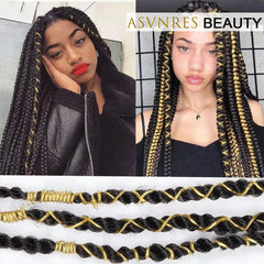 ASVNRES gold hair braiding cord showing durable 1 mm diameter for precise styling.