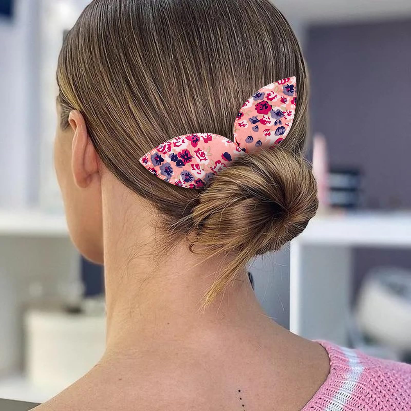 Aswewamt bun maker flower detail adds decorative flair to updos.